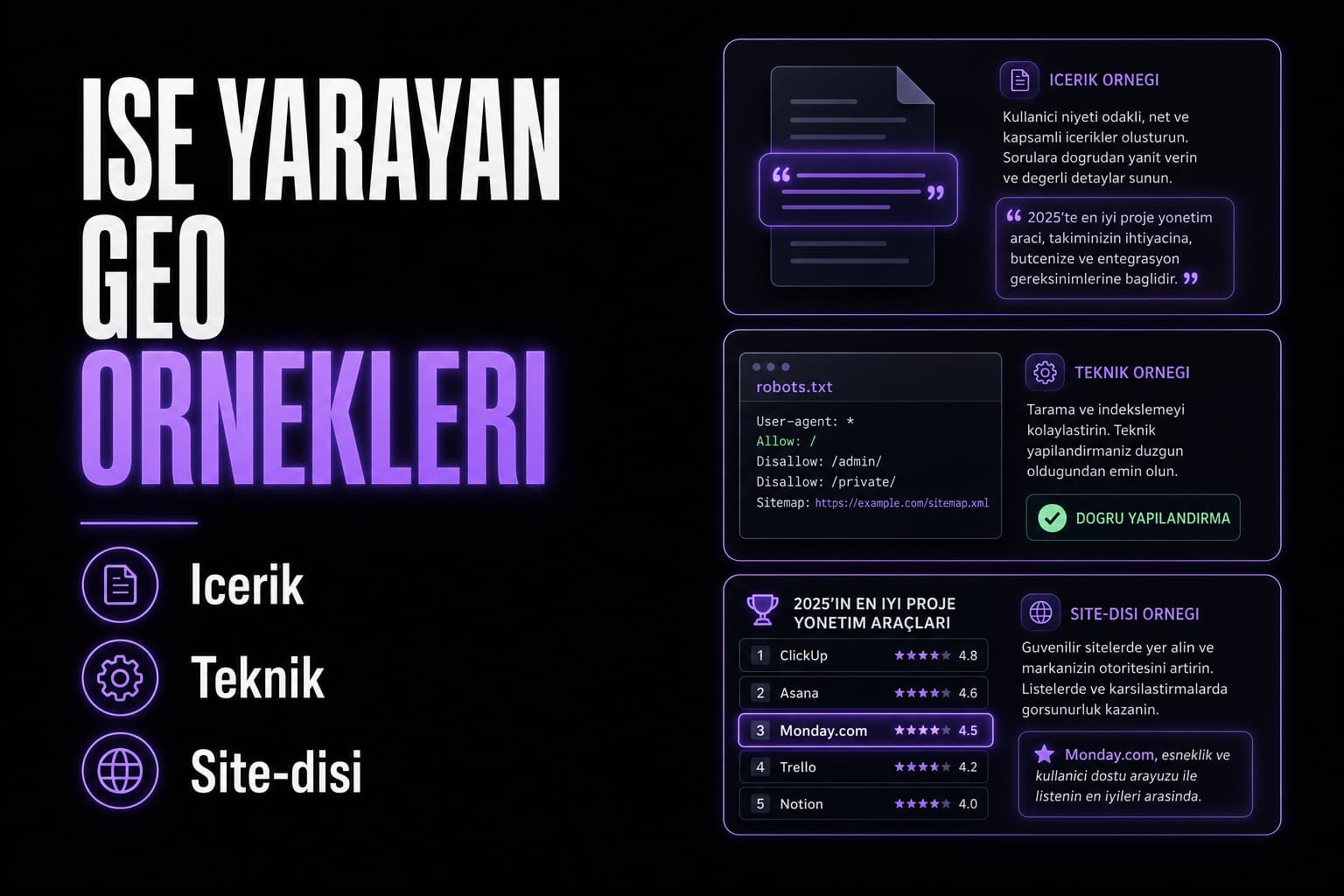 Gerçekten işe yarayan generative engine optimization örnekleri